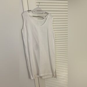 All linen scoop neck sleeveless dress